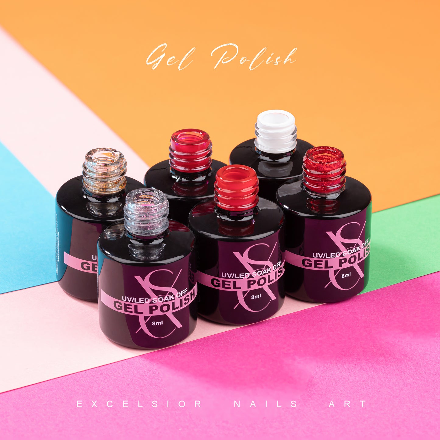 SXC Cosmetics Gel X Nail Polish Kit Red Series 2