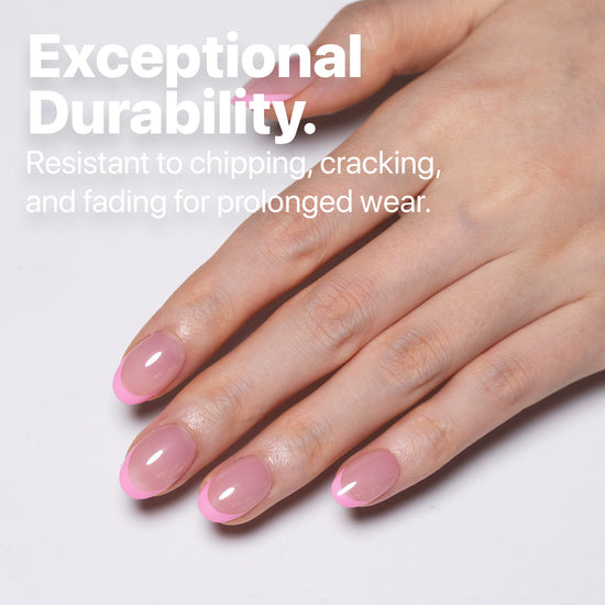 SXC Cosmetics X-Pro Tips French Tip Press on Nails – French Pink Edition, XS Almond Starter Kit
