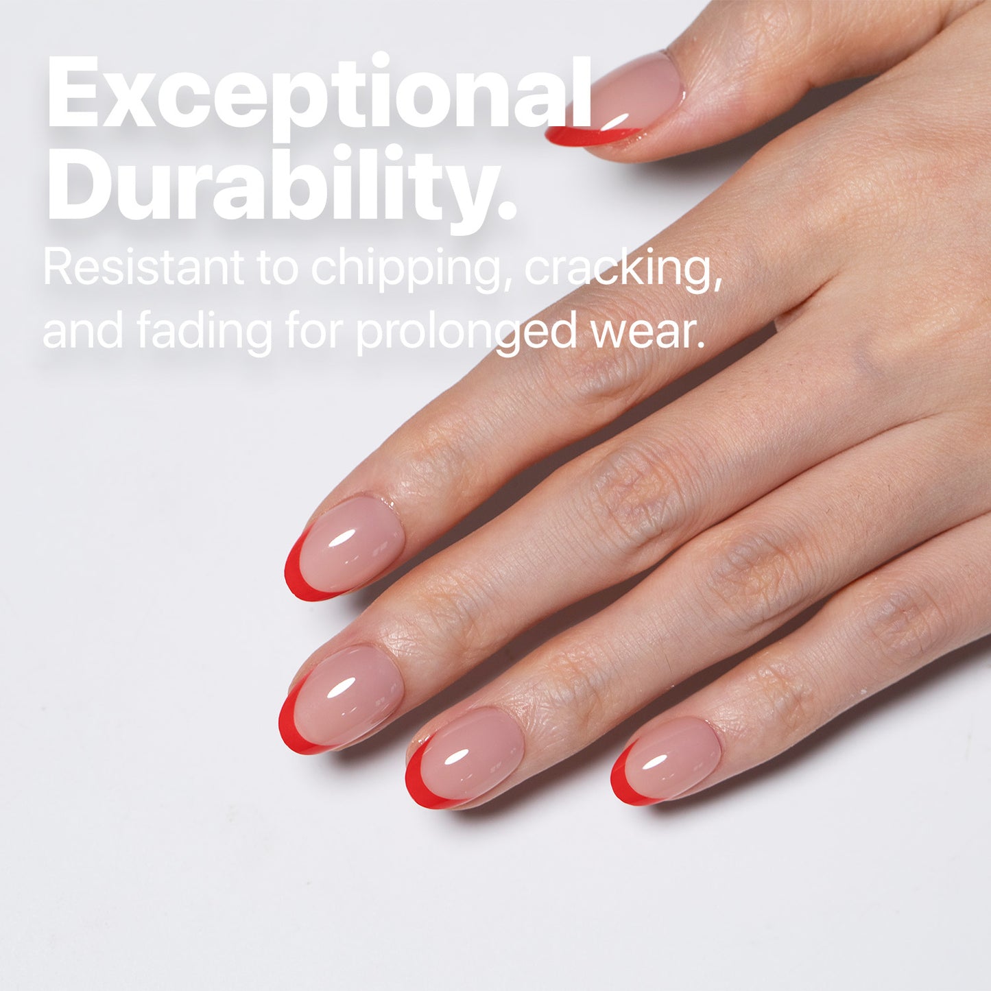 SXC Cosmetics X-Pro Tips French Tip Press on Nails – French Red Edition, XS Almond Starter Kit