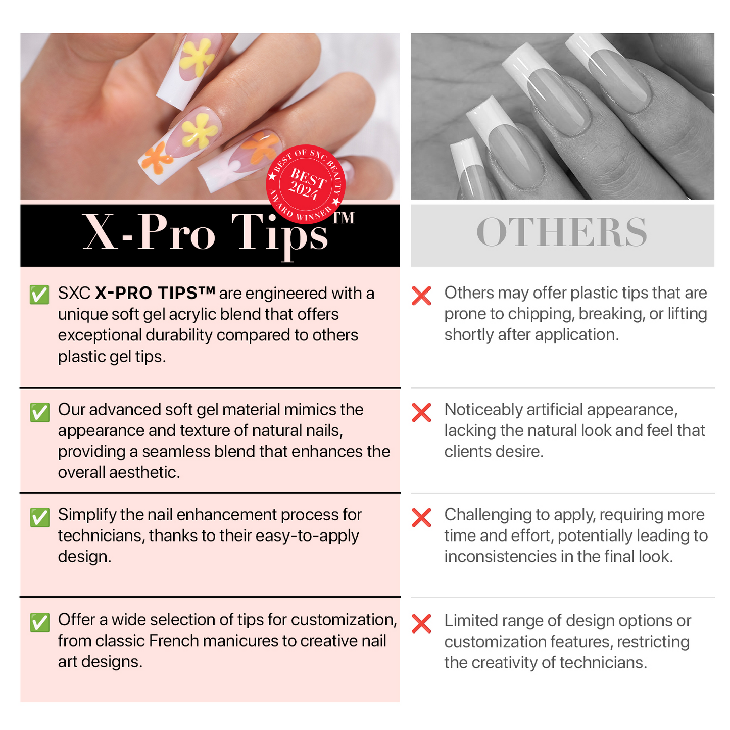 SXC Cosmetics French Tip Press On Nails Brown Series, XS Almond X-Pro Tips Starter Kit