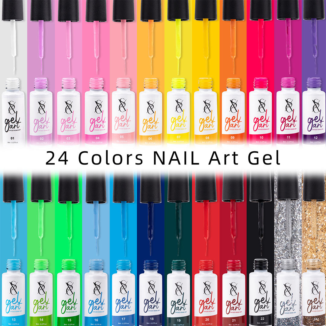 SXC Cosmetics 24 Colors Nail Art Dream Liners Pro Series