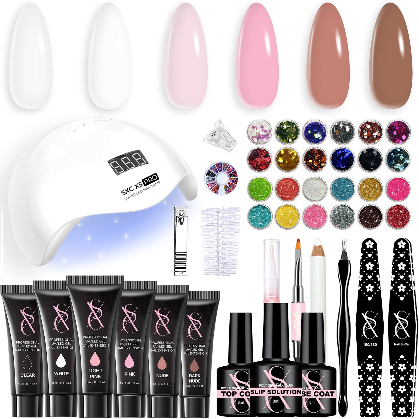 Delicate & Attractiv - 6 Colors Poly Gel Nail Beginner Kit | MOROVAN