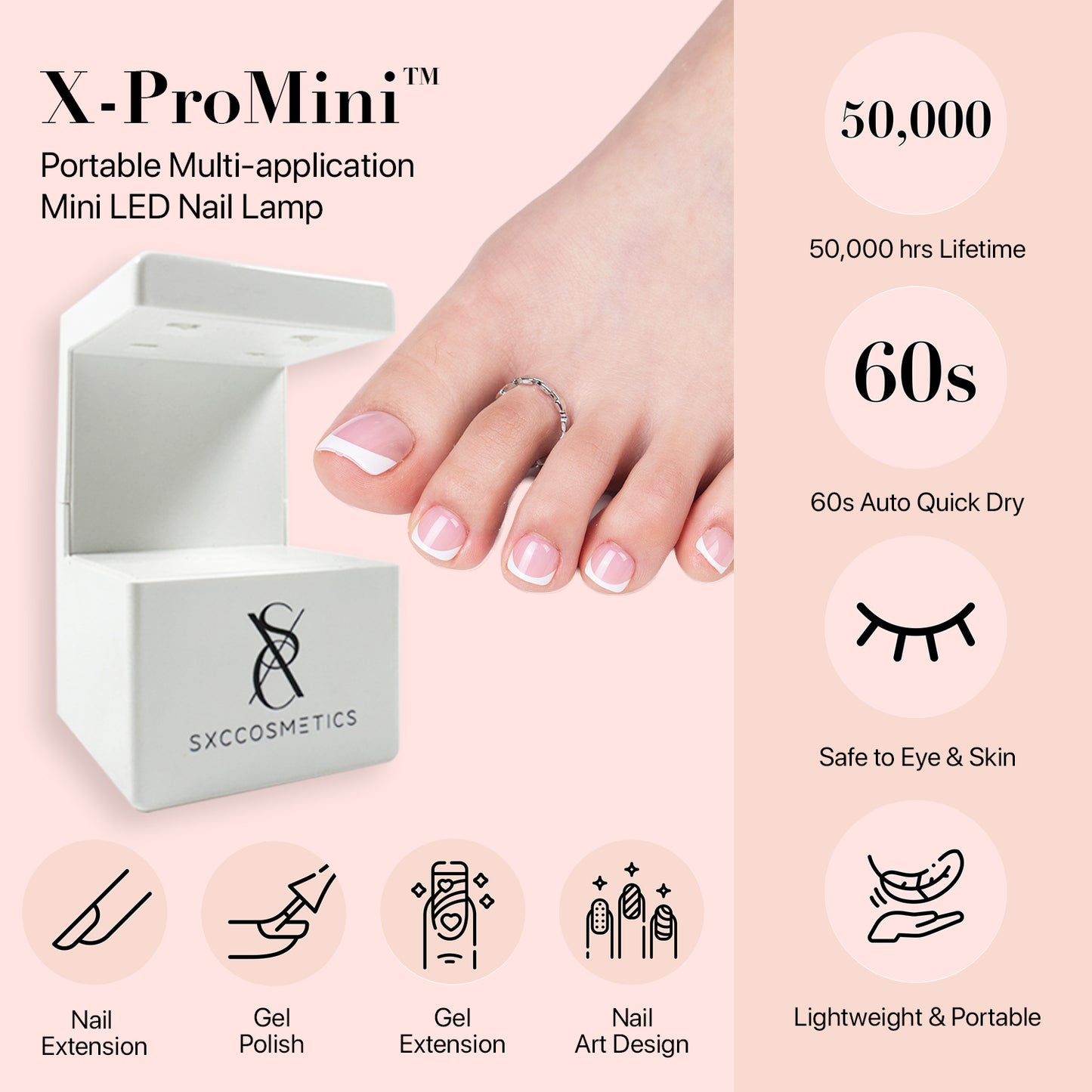 X-Pro Tips Press on Toenails Pink Series