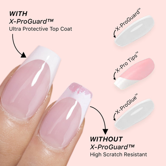 SXC Cosmetics X-Pro Tips Glue Gel Top Coat Duo Set - Precision Crafted for Impeccable French Acrylic Nails