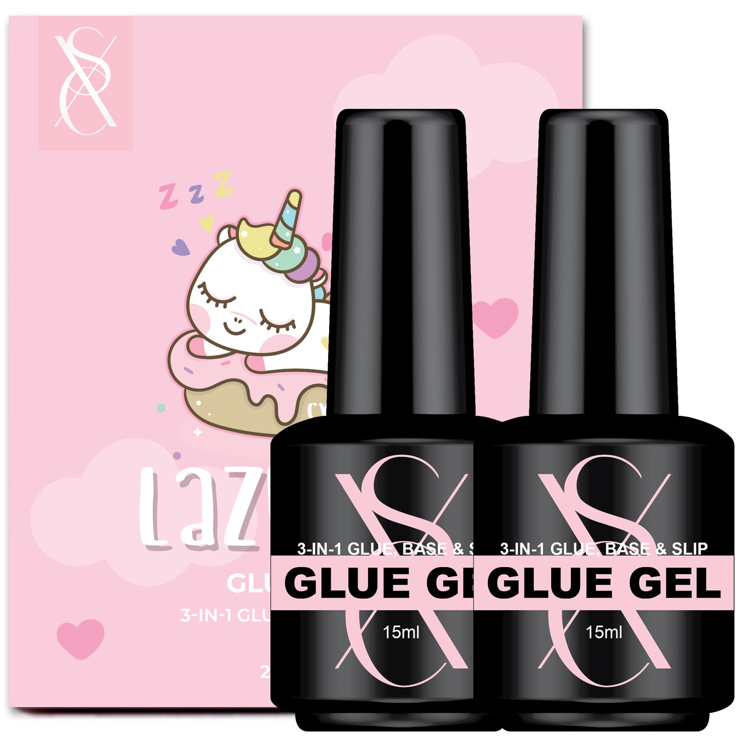 SXC Cosmetics 3 in 1 Gel X Nail Glue 15ml Pack of 2