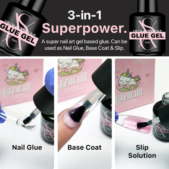 SXC Cosmetics 3 in 1 Gel X Nail Glue 15ml Pack of 2