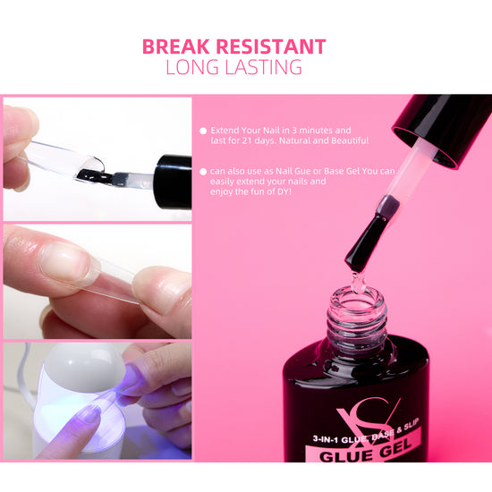 SXC Gel X Nail Kit with XXL Nail Tips and Glue Gel for beginners!