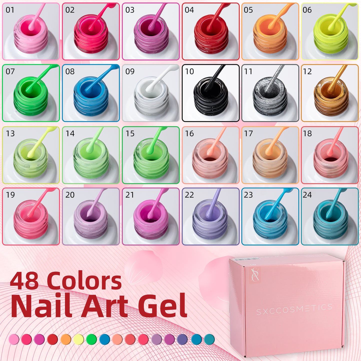 SXC Cosmetics 48 Colors Nail Art Dream Liners Max Series